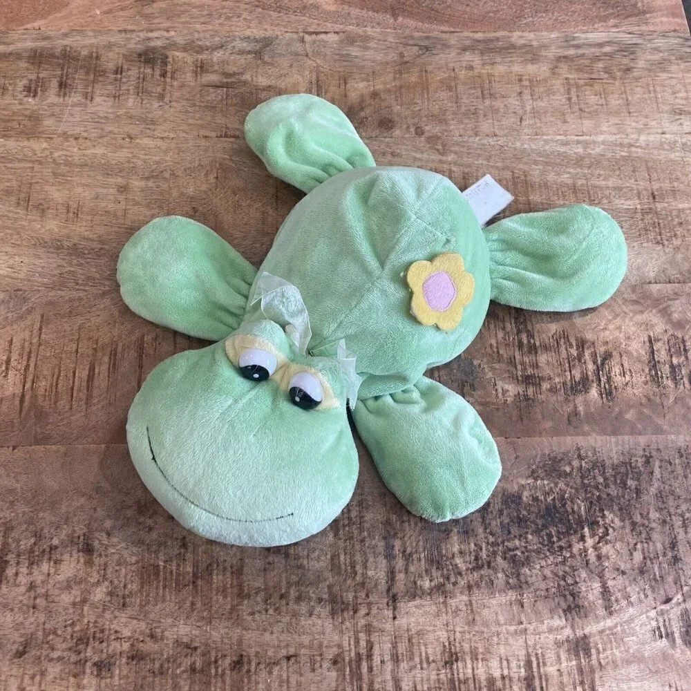 Kellytoy Lying Down Frog Eyes Smile Flower Floppy Soft Big Eyes Green Well Loved